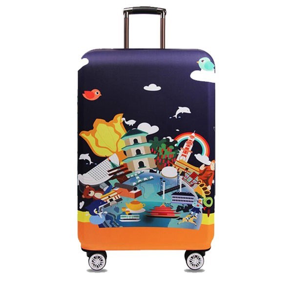 スーツケースカバー 中国の観光地 ポップなデザイン柄 プリント (L)_画像1