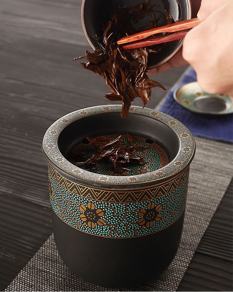 茶盤 壺型 中国茶 フラワー柄 オリエンタル風 陶磁器製_画像3