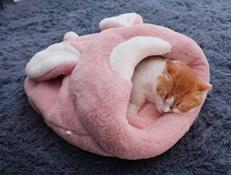  pet bed soft sleeping bag futon .... ear considering .. attaching dog for cat for ( pink )