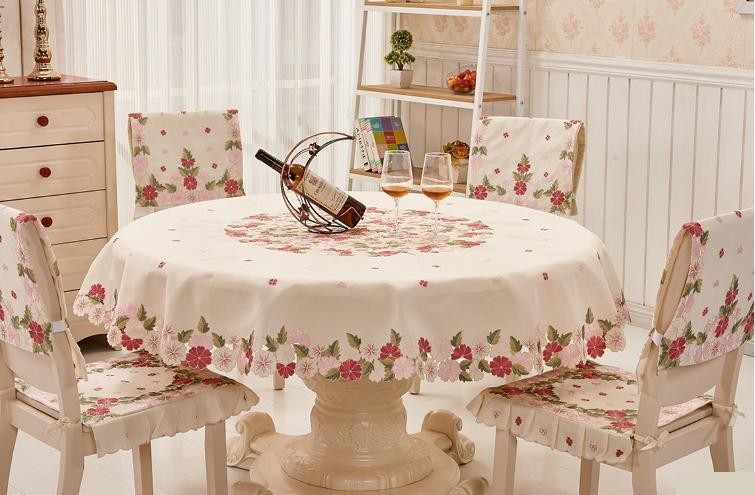  tablecloth floral print embroidery race round elegant series ( small )