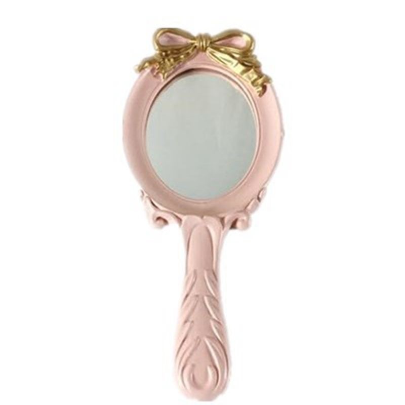  hand-mirror pastel color ribbon attaching antique manner ( pink )