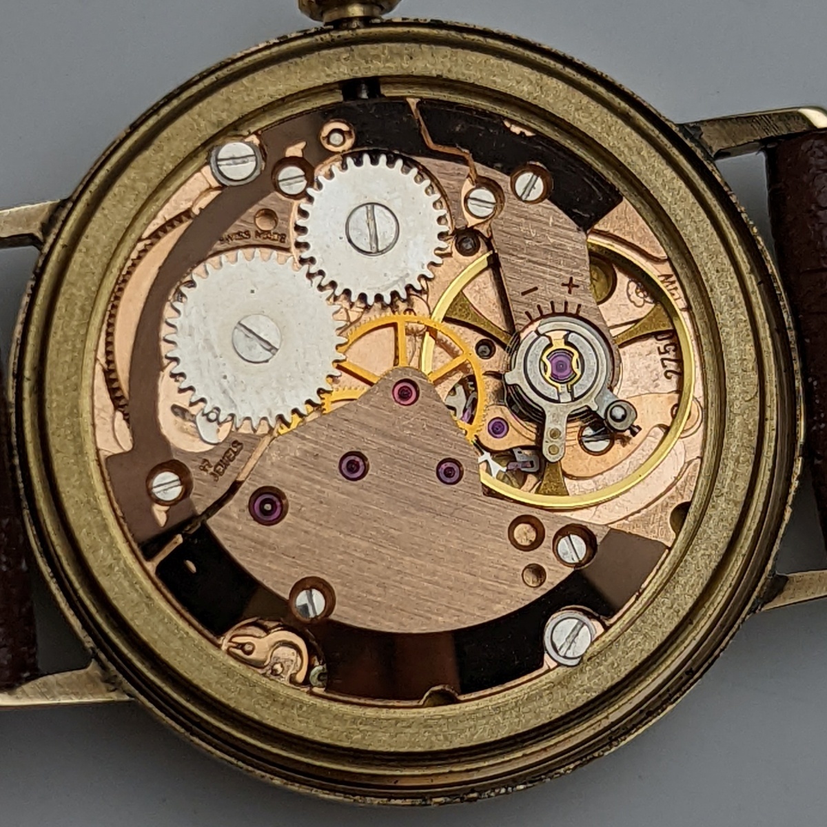 1981 year Britain Vintage operation excellent garrard K9 pure gold case 3 hands machine gentleman for wristwatch 