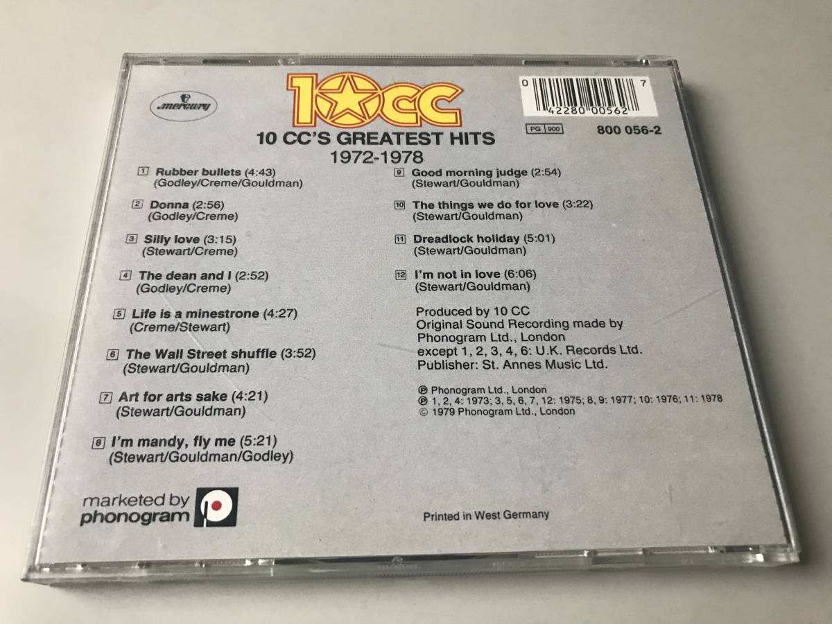 10 CC/GREATEST HITS 1972-1978_画像2