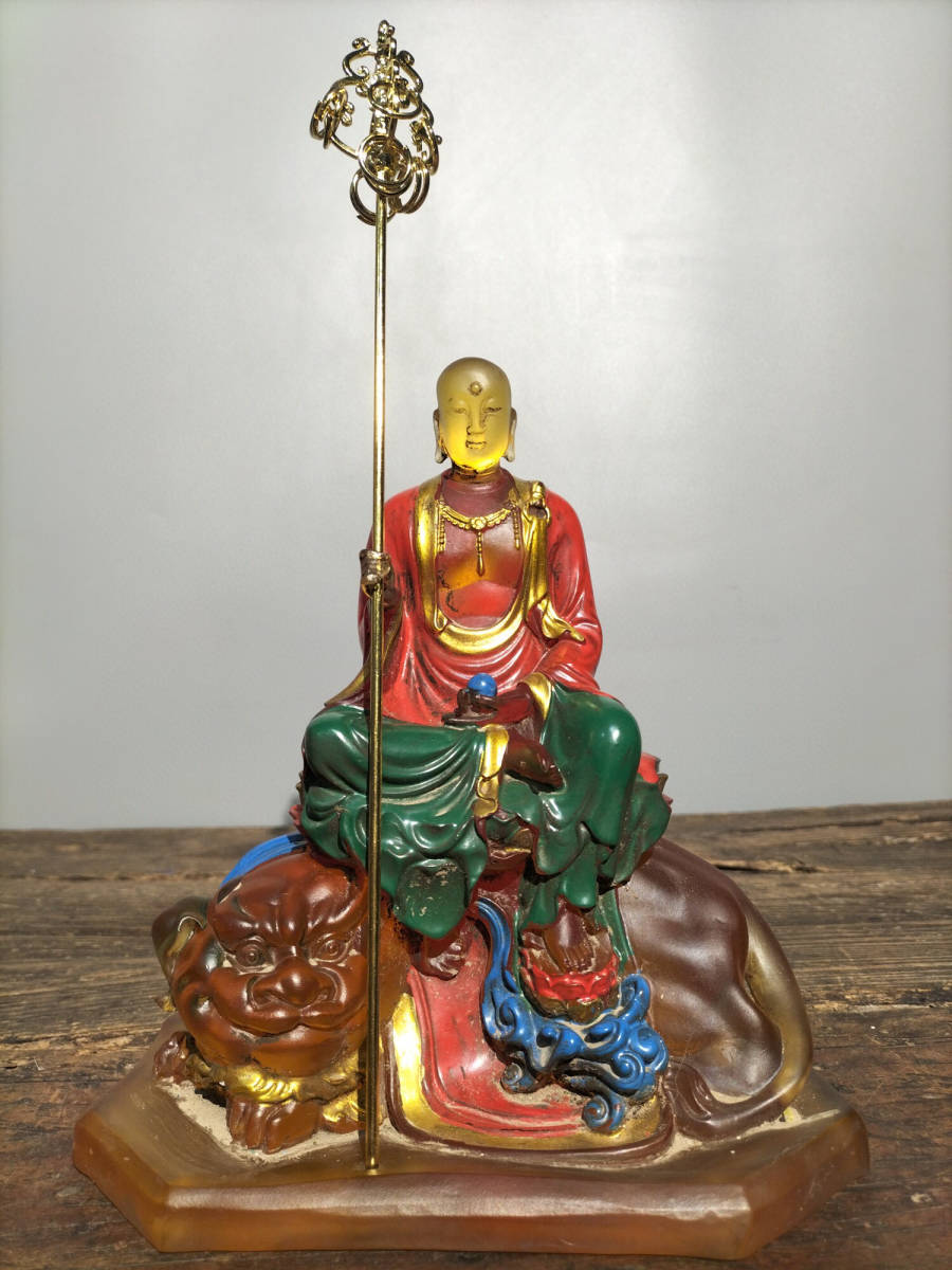 珍品 仏教工芸品 木彫仏教 精密彫刻 香樟材 高さ 48cm 仏師で仕上げ品 