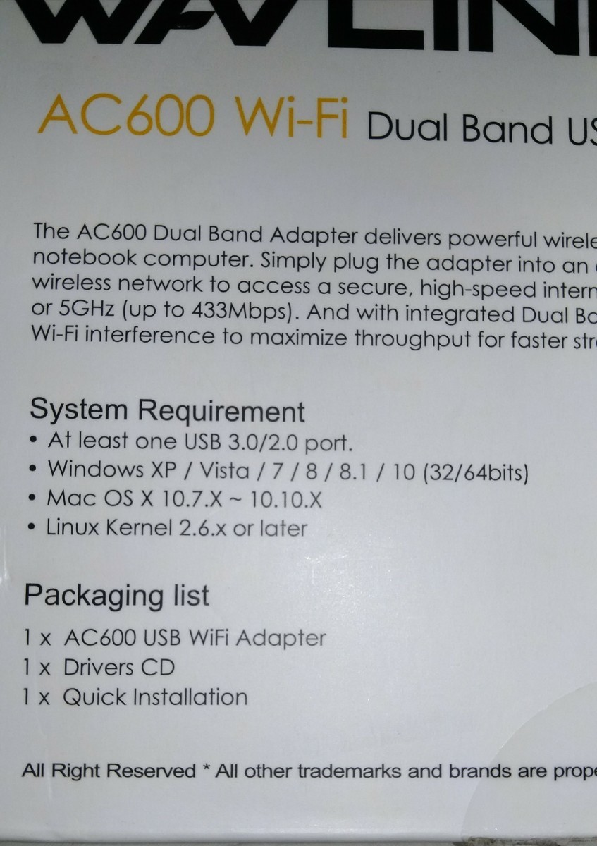 Wavlink 無線LAN子機AC600デュアルバンド無線LAN USBミニドングルアダプタ USBアダプタネットワーク