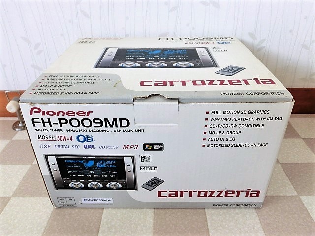 Carrozzeria FH-P009MD 2DINタイプのMD/CD 動作品 [DSPチューナーMDLP/CD/MP3アンプ] 未使用に近い