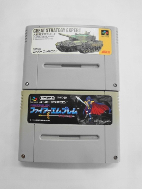 SFC21-355 任天堂 スーパーファミコン SFC 大戦略エキスパート ファイアーエムブレム 紋章の謎 セット ゲーム ソフト 使用感あり 22003Y