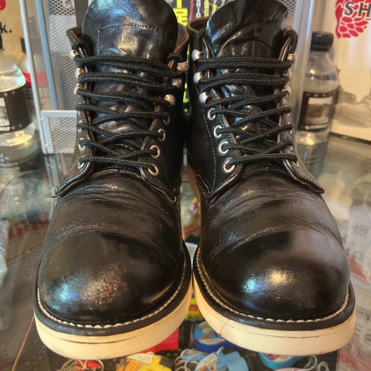 茶芯!激シブ! 1990年代 9D 約27㎝ 8165 四角犬タグ レッドウイング