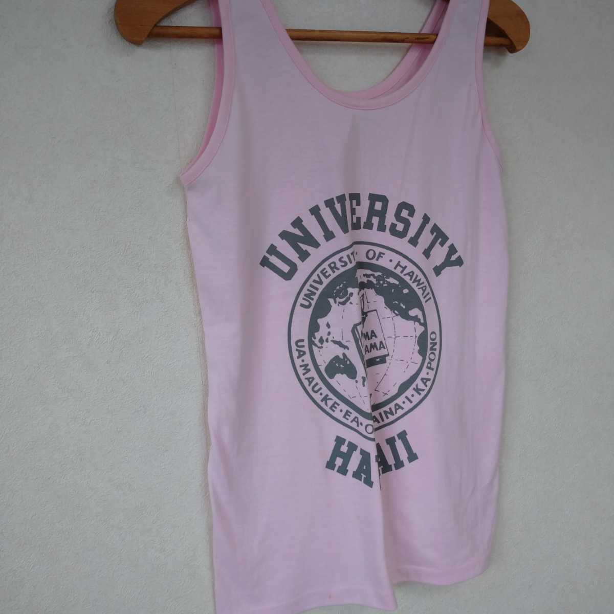  dead tag attaching USA made Hawaii university tank top pink S