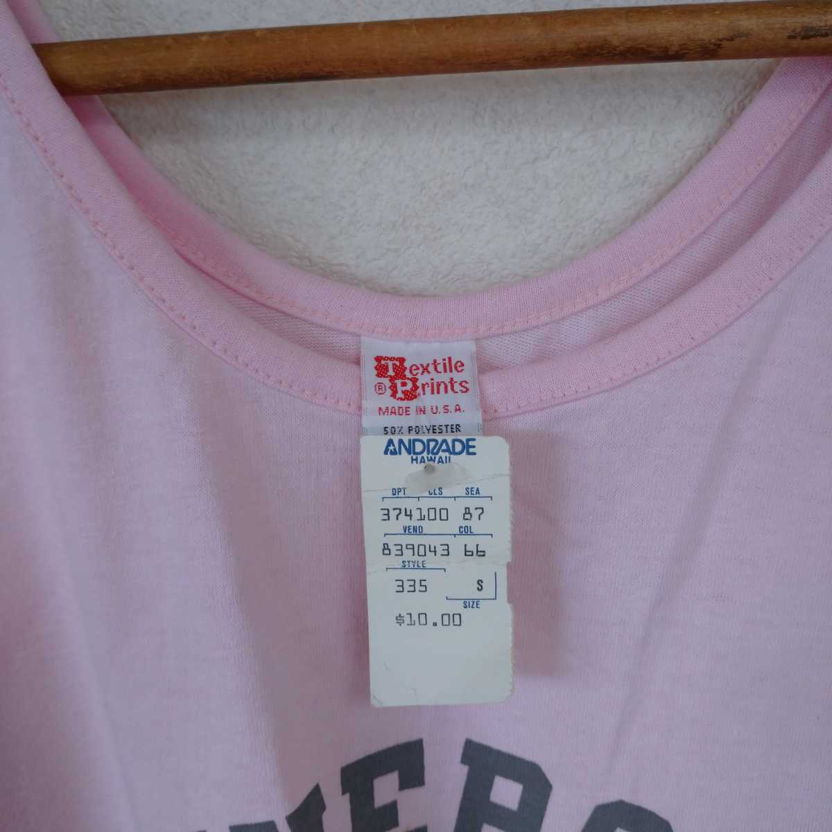  dead tag attaching USA made Hawaii university tank top pink S