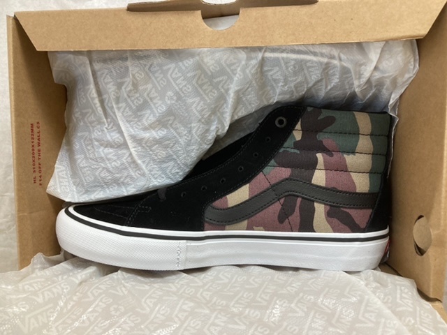 高い素材 VANS SK8 HI PRO CAMO BLACK/WHITE .0cm