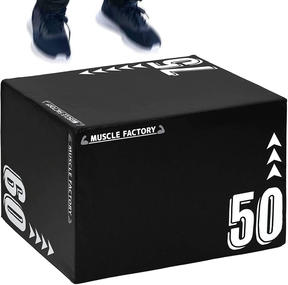 MUSCLE FACTORY プライオボックス ソフト 50×60×75cm プライオメトリクス ボックス 昇降台 ジャンプ台 ステップ台 跳び箱  3in1