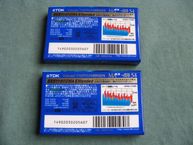 TDK カセットテープ MA EX 54 2本 未開封品_画像2