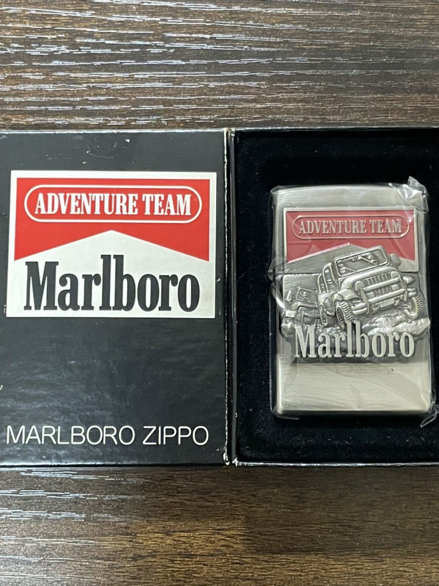zippo Marlboro ADVENTURE TEAM マルボロ アドベンチャーチーム 1997年製 限定品 ジープ 立体メタル シルバーインナー 1998年製