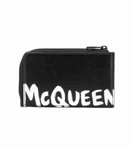  regular new goods 20SS ALEXANDER McQUEEN Alexander McQueen graph .ti Logo leather coin case card-case change purse . purse 