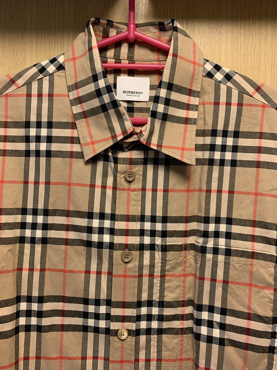  стандартный 20SS BURBERRY LONDON ENGLAND Burberry by Riccardo Tiscinoba проверка Logo принт S/S рубашка с коротким рукавом M TNCIMCOUMAH 8017301