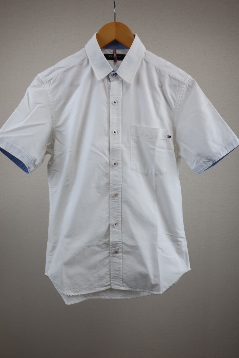 BOYCOTT short sleeves shirt white 1 white men's C2104-441