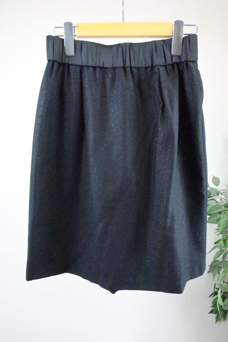 nolley's sophi ラメ デザイン イージー ウール スカート 日本製 38 ブラック 黒 レディース C2012-921_画像1
