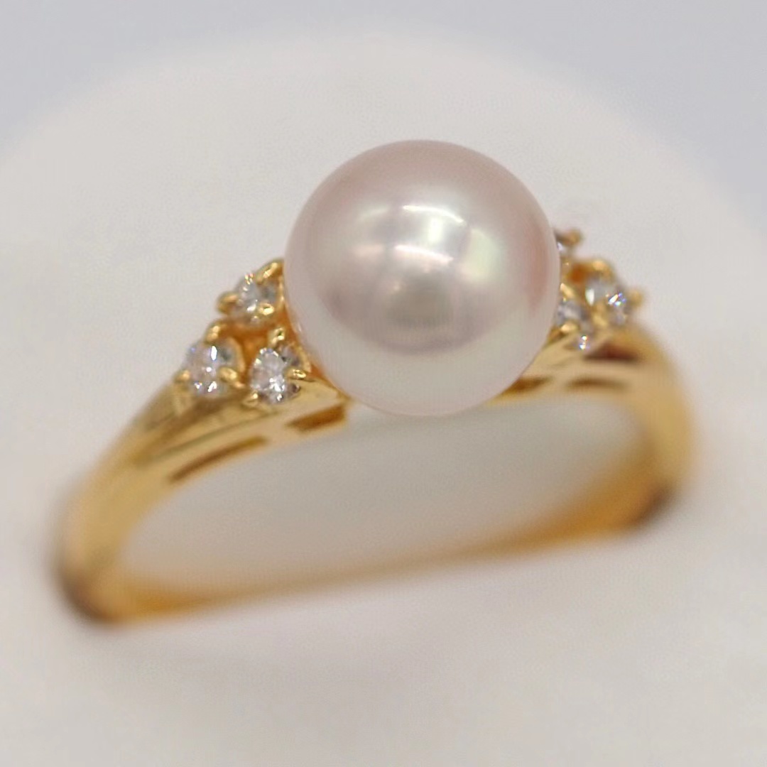 Mikimoto あこや真珠 シンプルで可愛い！ミキモトパール指輪 Akoya K18 ...