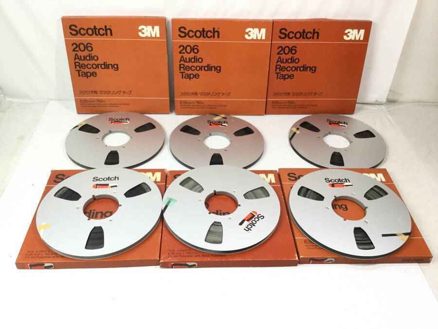 Scotch 206-762R オープンリールTape 1/4” 6本セット 10号メタル/バックコートType 元箱(各1)付き◇ジャンク品 