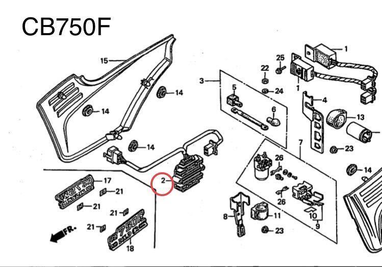 ホンダ純正CBX400F CB750Fレギュレーター(レギュレート レクチファイヤ