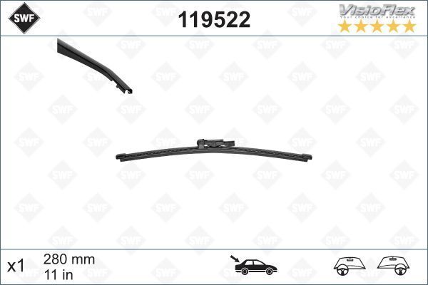 BMW ビーエムダブリュー E87 1シリーズ 2004~11 右ハンドル ＜ワイパーブレード前後セット＞ (F)500+500MM 119316 (R)280MM 119522_画像5