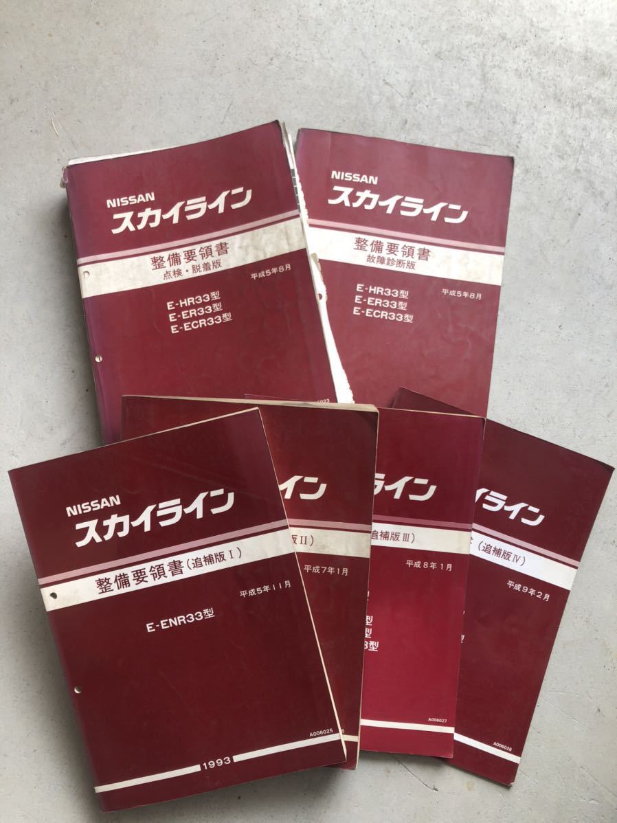 超希少 日産 スカイライン R33 整備要領書 フルセット BCNR33 GT-R