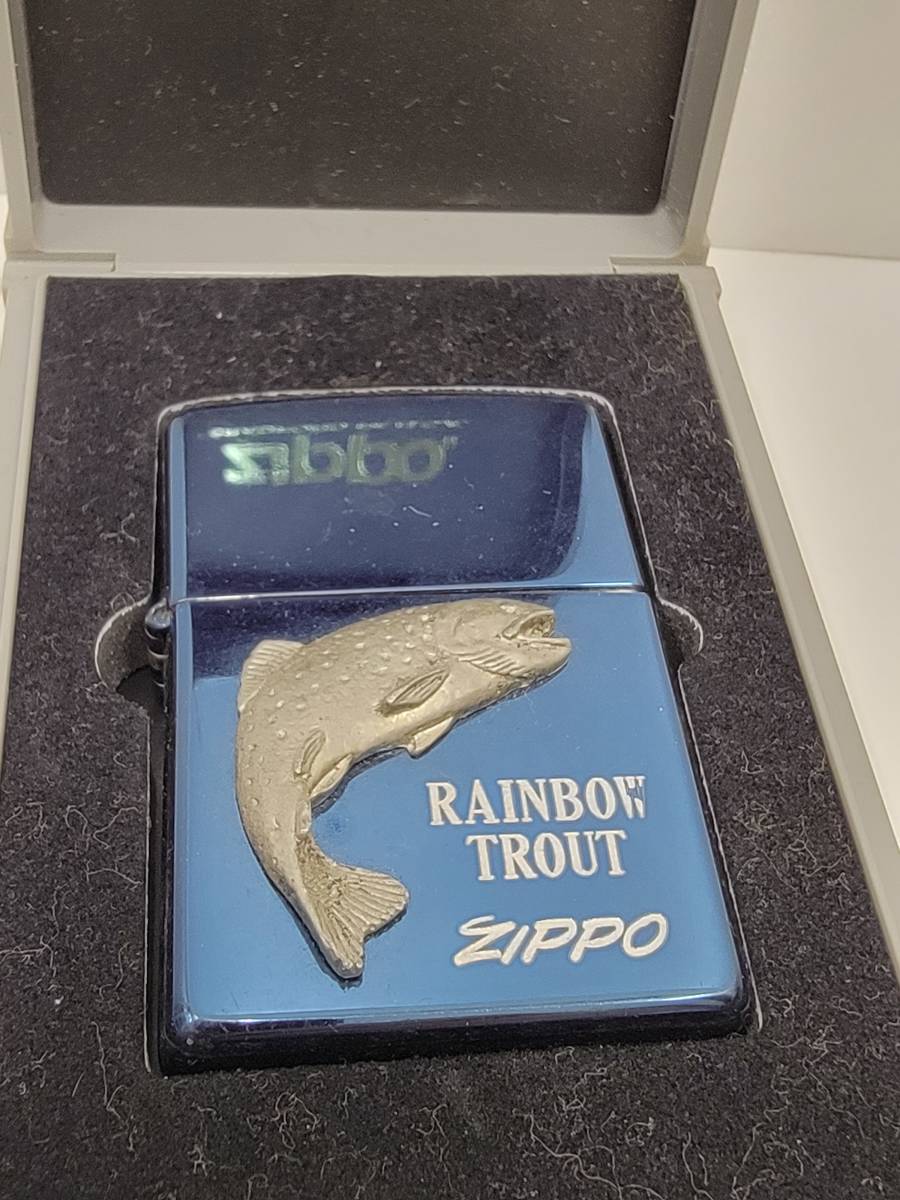 2867□ZIPPO ジッポ ライター ブルーチタン ニジマス 魚 RAINBOW TROUT