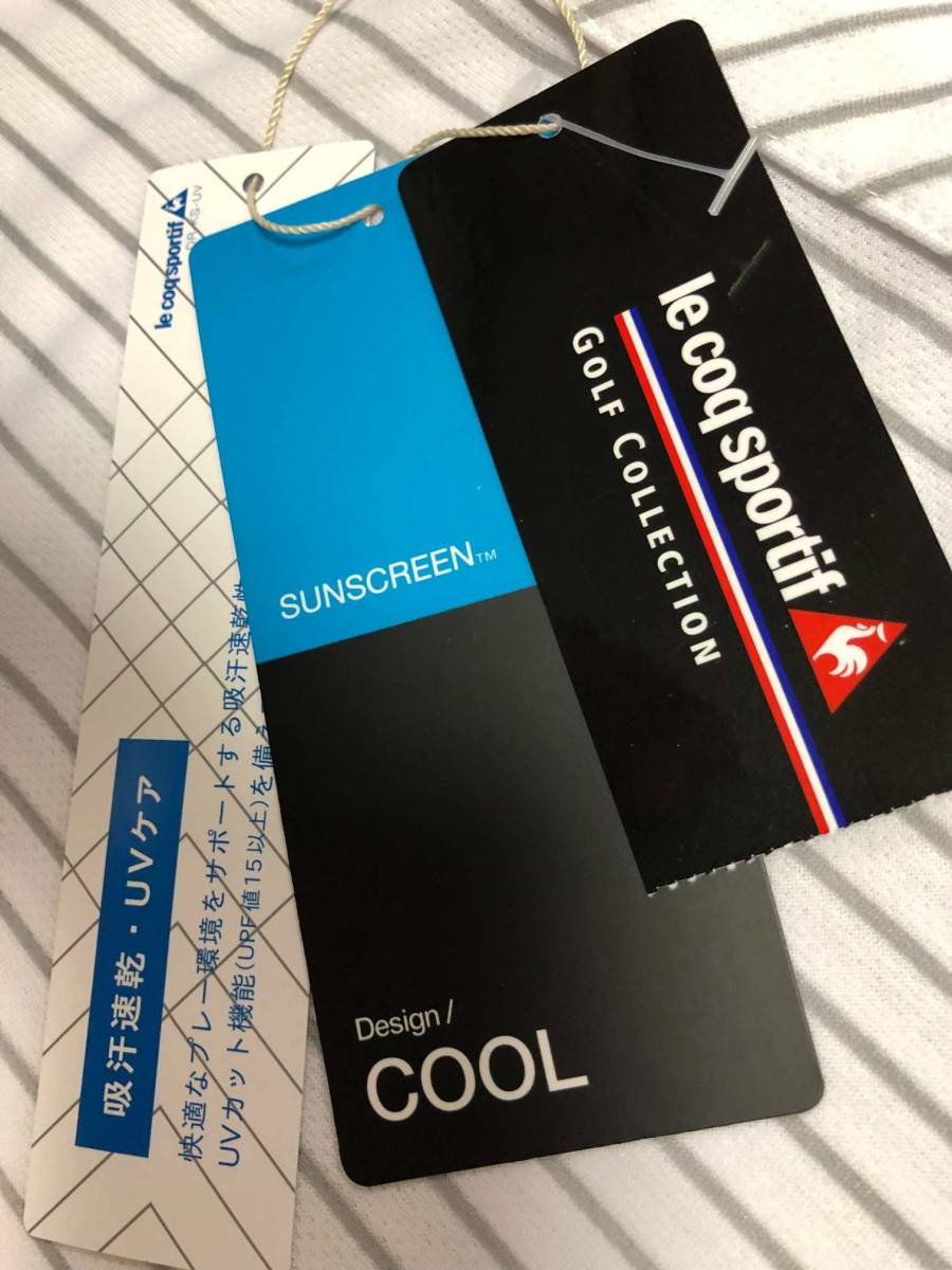 Le coq sportif GOLF(ルコックゴルフ) SUNSCREEN ストライプ半袖ポロシャツ QGMTJA45AT(WHGY)Ｍ_画像4