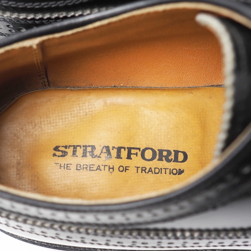 STRATFORD 24.5cm EEE ウイングチップ 革靴 ストラッドフォード 黒 
