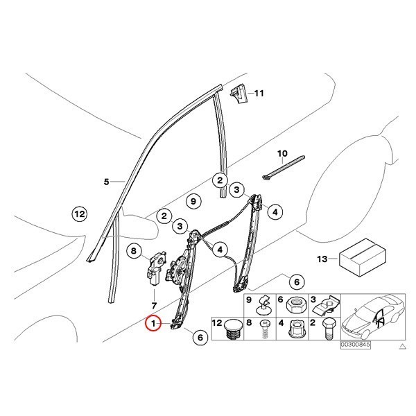 ●[6ヶ月保証]BMW E46 318i 320i 323i 325i 328i 330i 330xi フロント パワーウインドウレギュレーター 右側 51337020660 51338212098_画像2