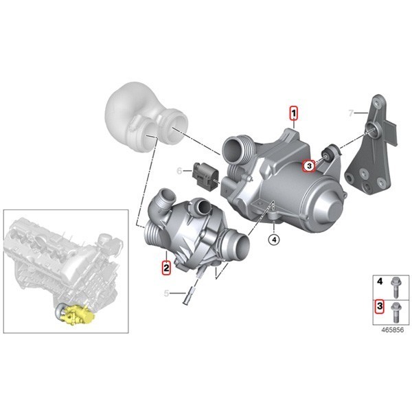 ●BMW E87 E90 E91 E92 E60 E61 X1 X3 Z4 電動ウォーターポンプ＆ボルト＆サーモスタット 11517563183 11510392553 11537549476_画像2