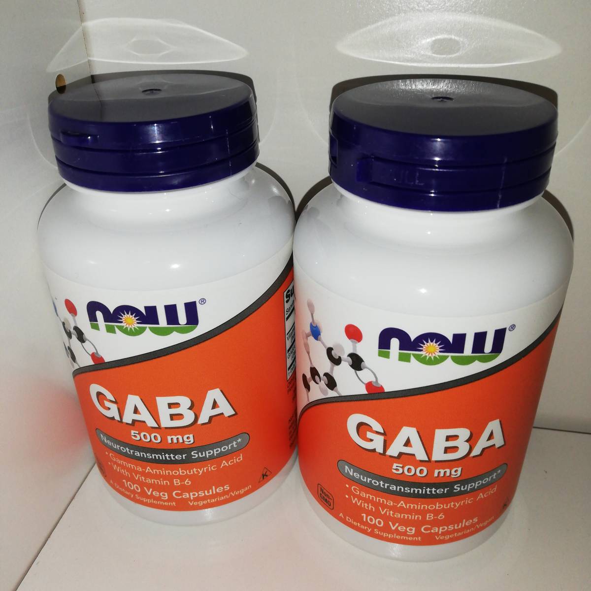 【2個セット】GABA 500mg ビタミンB6配合 100カプセル ギャバ NOW Foods ナウフーズ【新品・送料込】_画像1