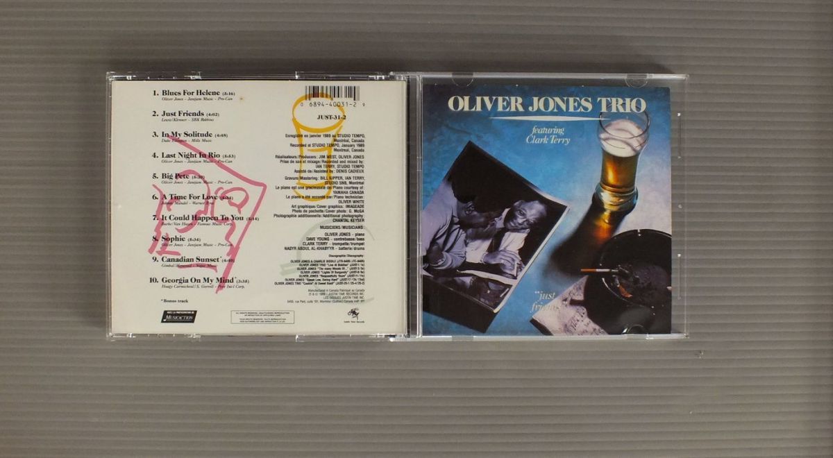 ★カナダ盤CD OLIVER JONES TRIO WITH CLARK TERRY/JUST FRIENDS ★_画像1