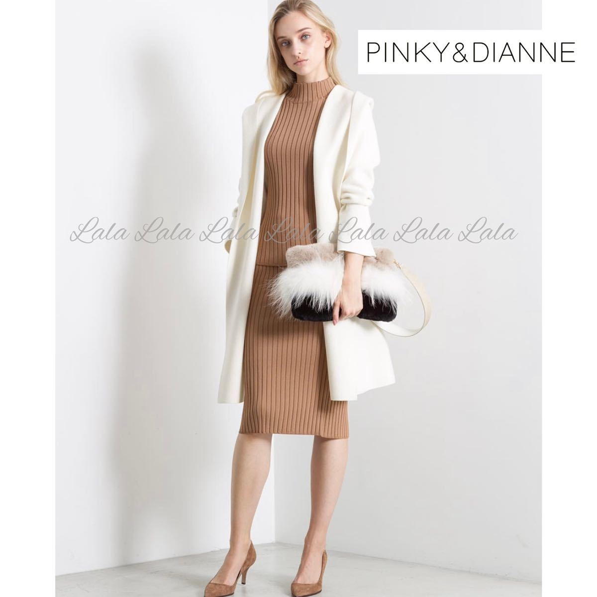 PINKY&DIANNE Pinky & Diane knitted tops cut and sewn ta-toru neck sweater beige 