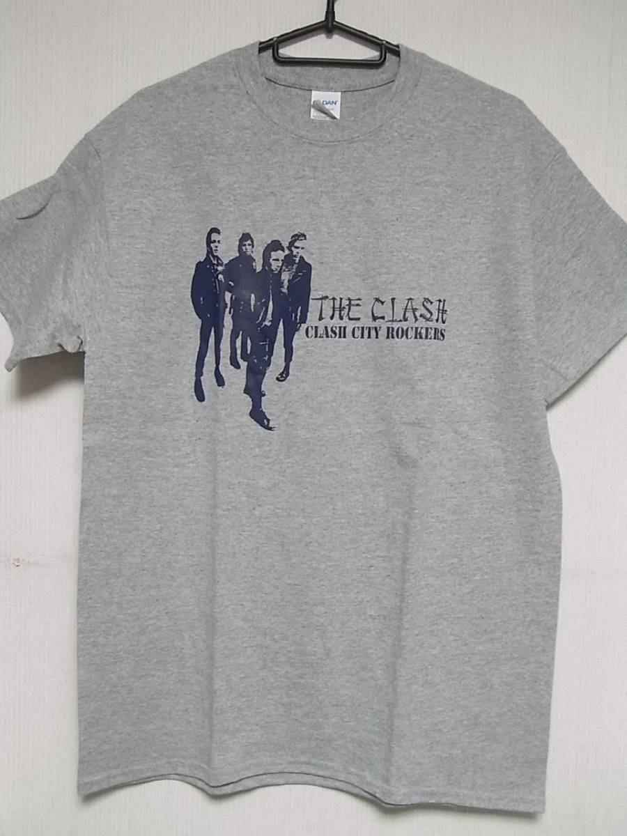 即決★新品バンドＴシャツ★クラッシュ★THE CLASH★CLASH CITY ROCKERS★グレーボディ×ネイビープリント★S/M/Lサイズ対応可能_画像1