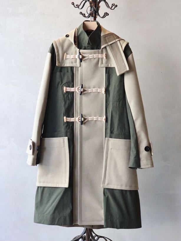 未使用品 定価¥141900 sacai 21AW Wool Melton×Cotton Coat 未使用品 定価¥141900 sacai 21AW Wool Melton×Cotton Coat