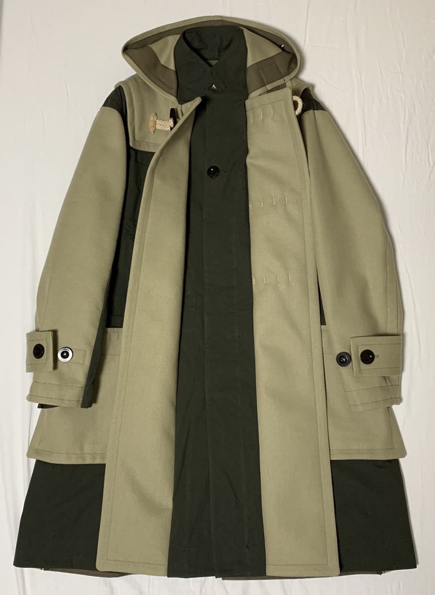 未使用品 定価¥141900 sacai 21AW Wool Melton×Cotton Coat 未使用品 定価¥141900 sacai 21AW Wool Melton×Cotton Coat