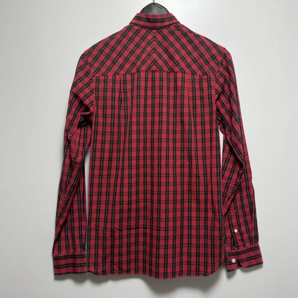 FRED PERRY フレッドペリー チェックシャツ ボタンダウンシャツ タータンチェック 赤 長袖シャツ 古着