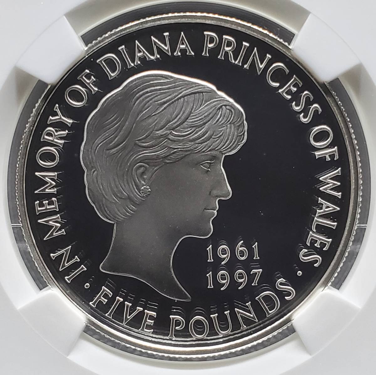 準最高鑑定】☆1999年 イギリス ダイアナ妃追悼記念 5ポンド 銀貨 NGC