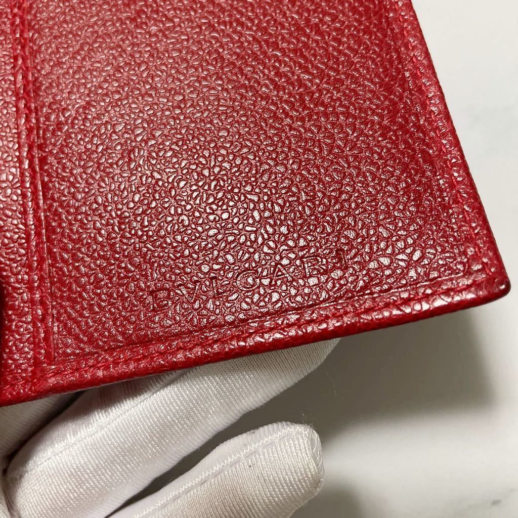 ☆BVLGARI ブルガリ長財布 二つ折り財布 レザー レッド【鑑定済み 本物