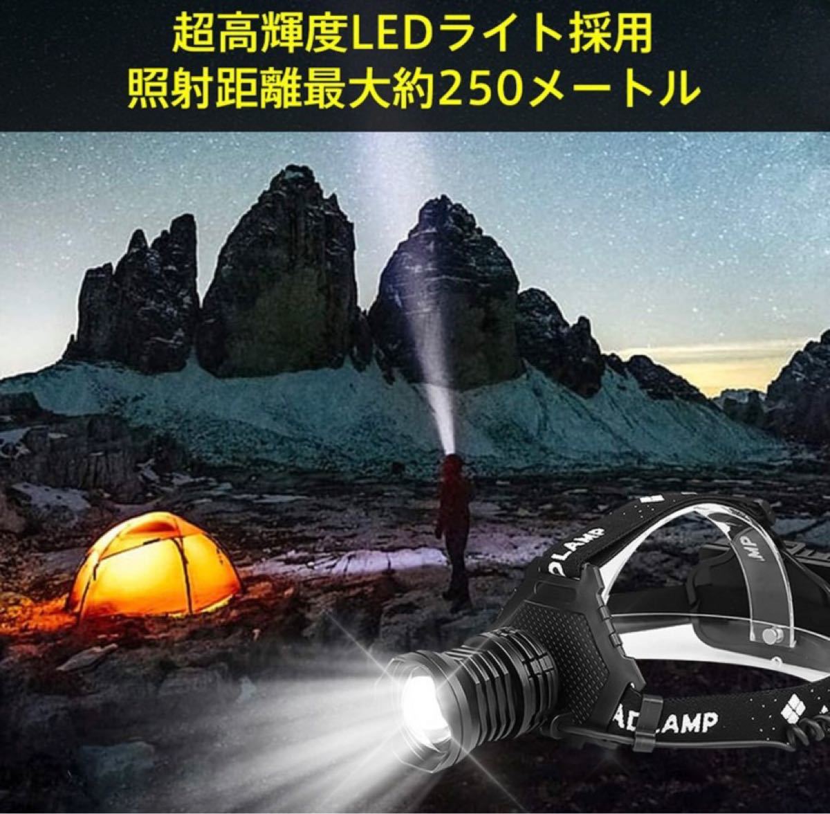 ヘッドライト　ledヘッドライト 高輝度 LED ヘッドランプIPX6防水　防塵