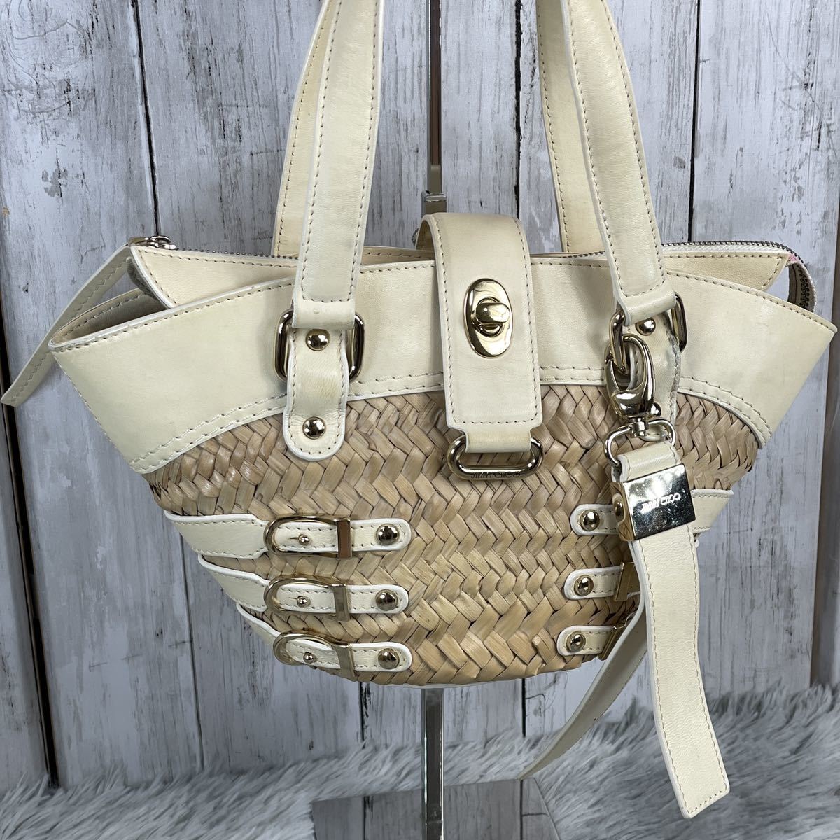 ○美品○JIMMY CHOO ジミーチュウ バッグ かごバッグ トートバッグ