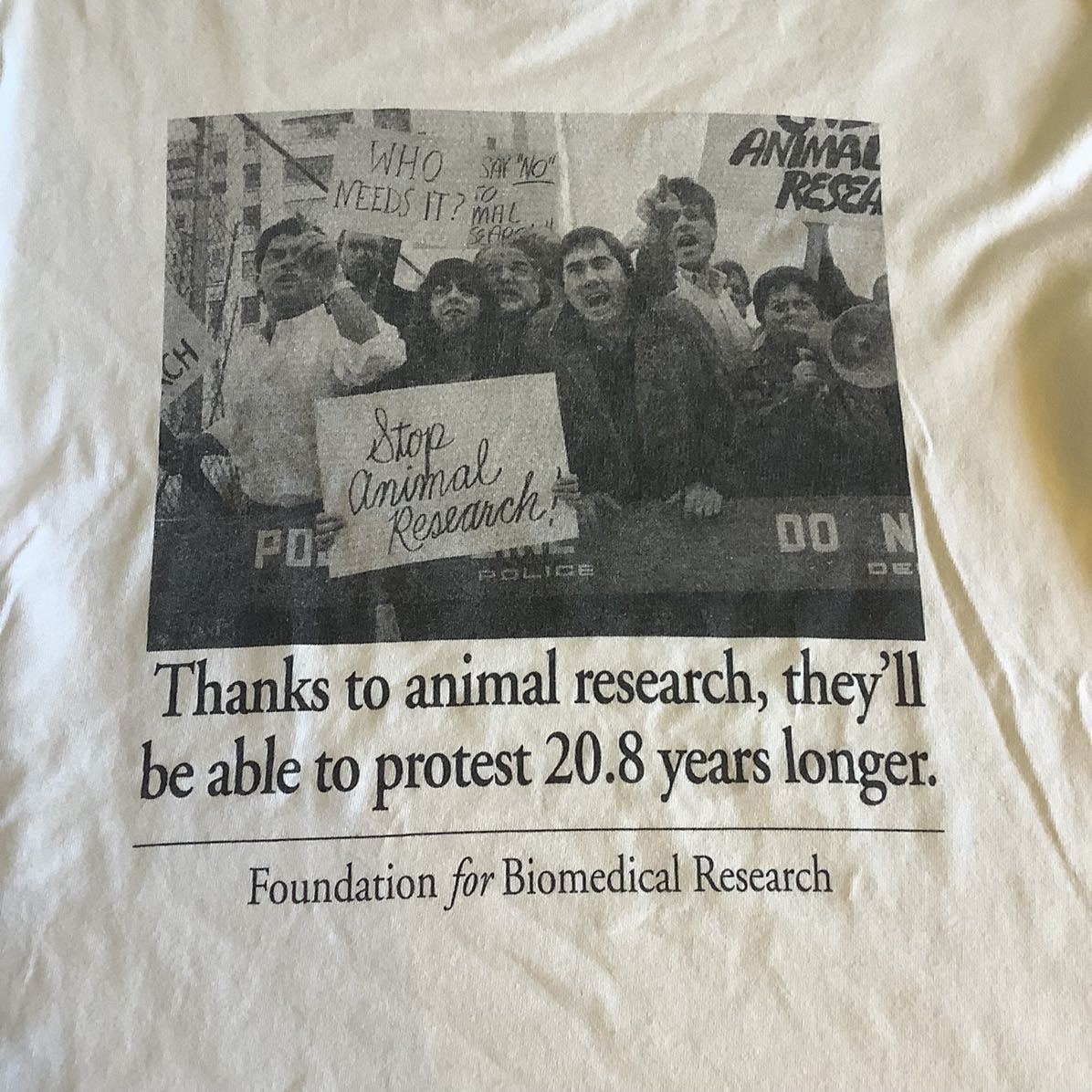  rare 1980s~1990s animal research monochrome photo photograph house Vintage T-shirt inspection : Bruce Weber Movie art 90s USA made 