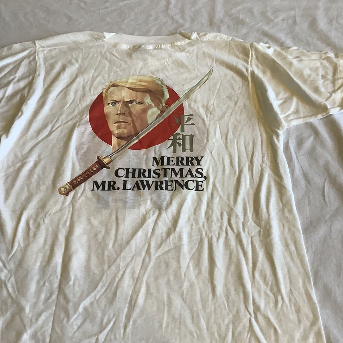  ultra rare! 1983 year at that time mono war place. me Lee Christmas Vintage T-shirt movie Movie Ooshima . north .. debit bow i Sakamoto Ryuichi 80s 90s