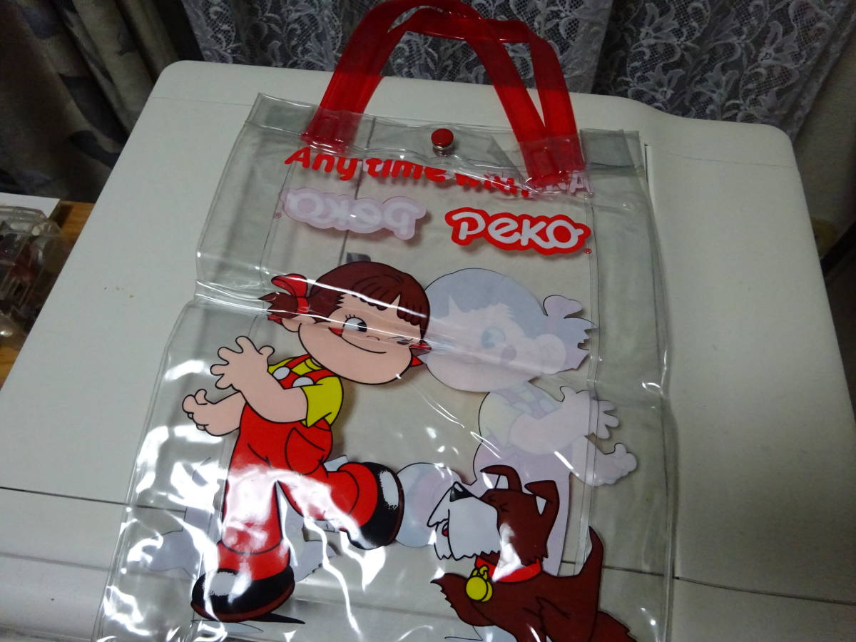 当時物　レトロ　ヴィンテージ　ぺこちゃんビニールバッグ　PEKO　不二家　レア_画像1