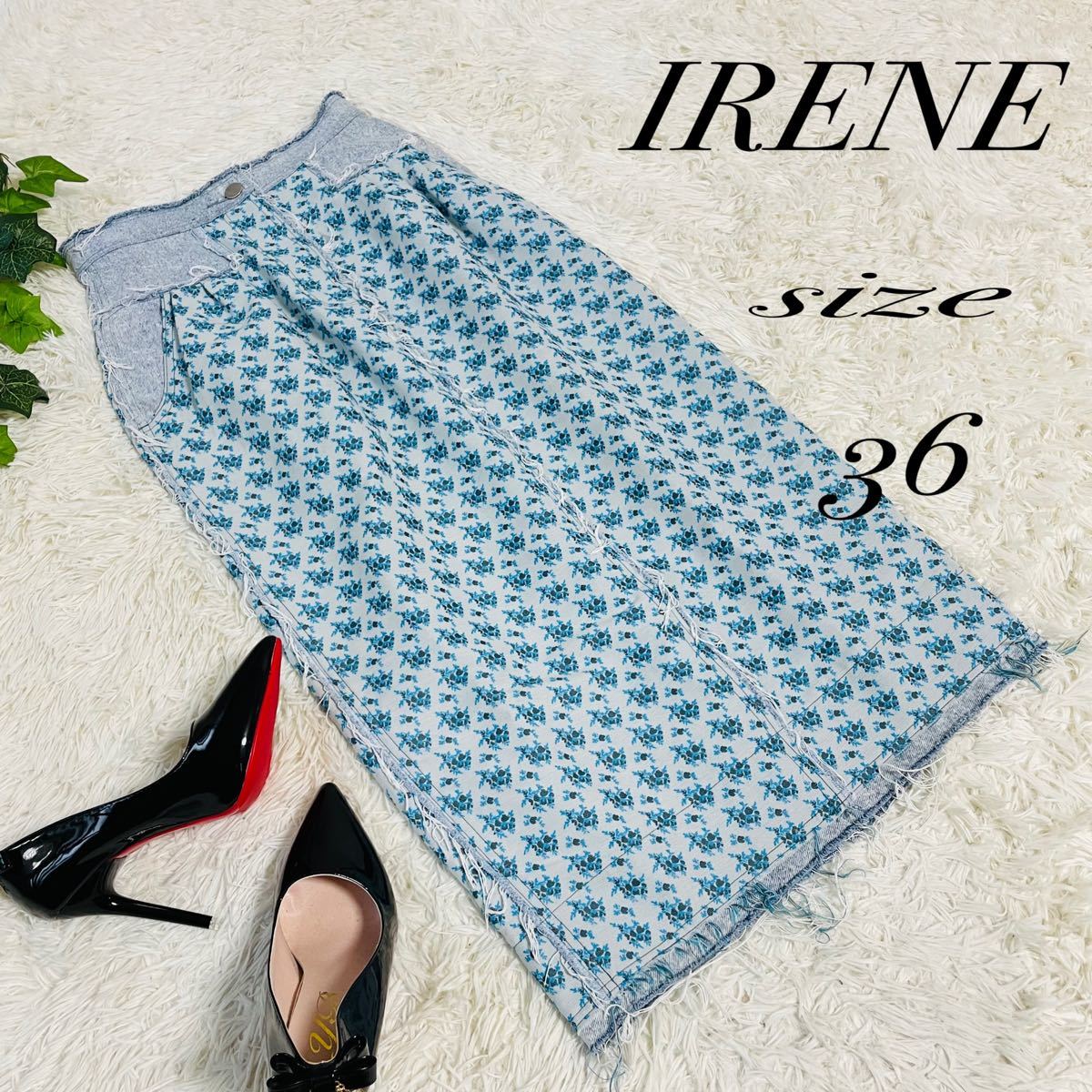 美品】IRENEアイレネ 高橋愛さん着用 フラワーデニムスカート