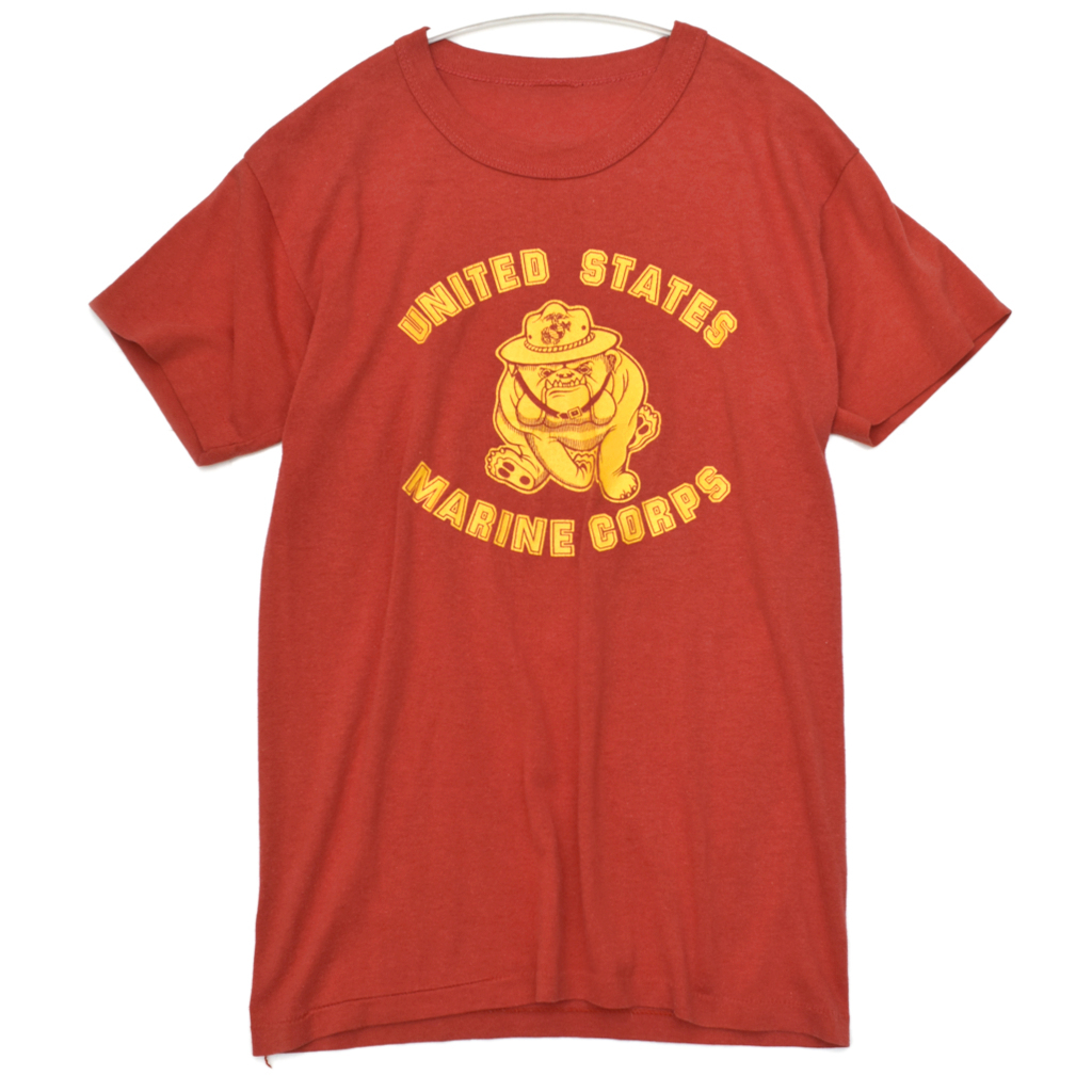 80s usa vintage UNITED STATES MARINE CORPS Tシャツ ブルドッグ size.S相当 ミリタリー USMC _画像1