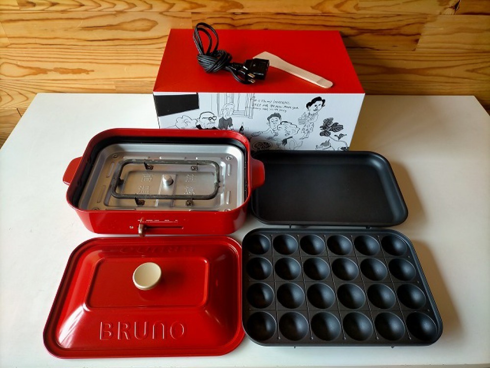 ◎BRUNO ブルーノ ホットプレート BOE021 タコ焼き器 おしゃれ コンパクト レッド 調理器具 家電_画像2