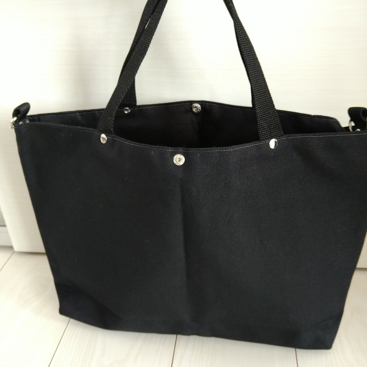 2way トートバッグブラックmarimekkoマリメッコハンドメイド新品 2way トートバッグブラックmarimekkoマリメッコハンドメイド新品
